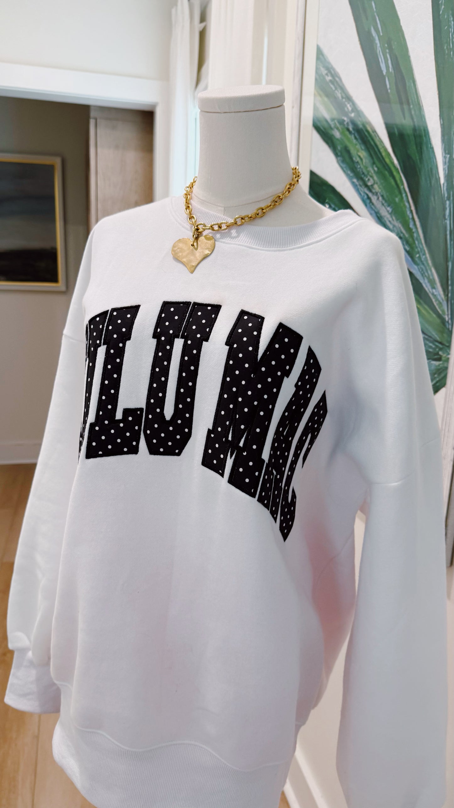 Lulu Mac Black & White Polka Dot Sweatshirt