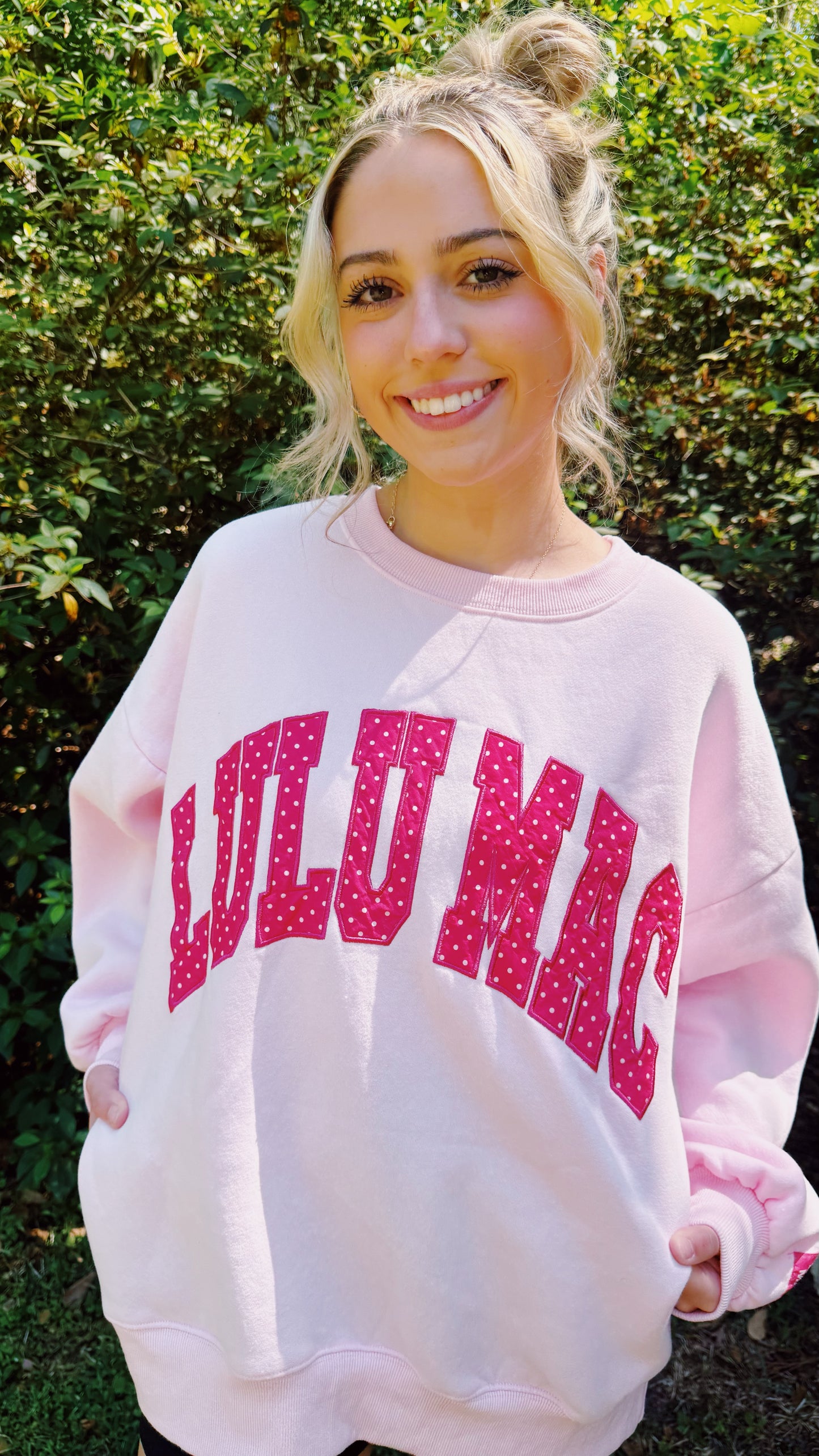 LuLu Mac Pink Polka Dot Sweatshirt