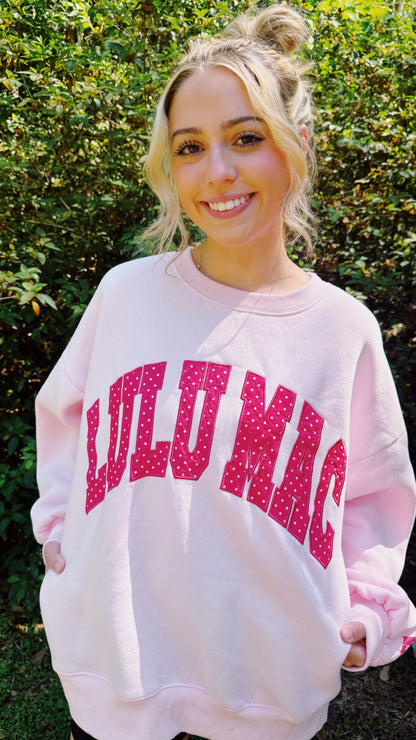 LuLu Mac Pink Polka Dot Sweatshirt