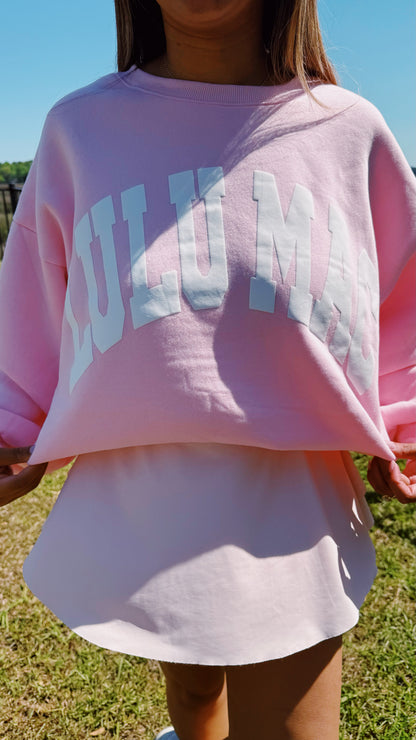 LuLu Mac Pink & White Sweatshirt