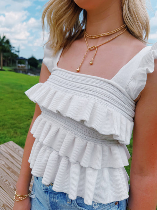 Gold Layered Lariat Necklace