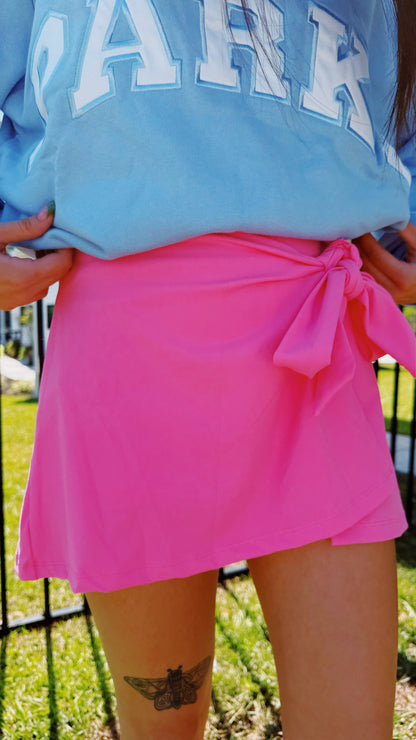 Pink Wrap Skort