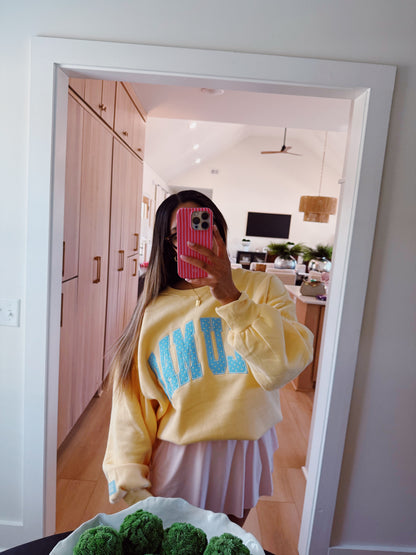 LuLu Mac Yellow & Blue Polka Sweatshirt