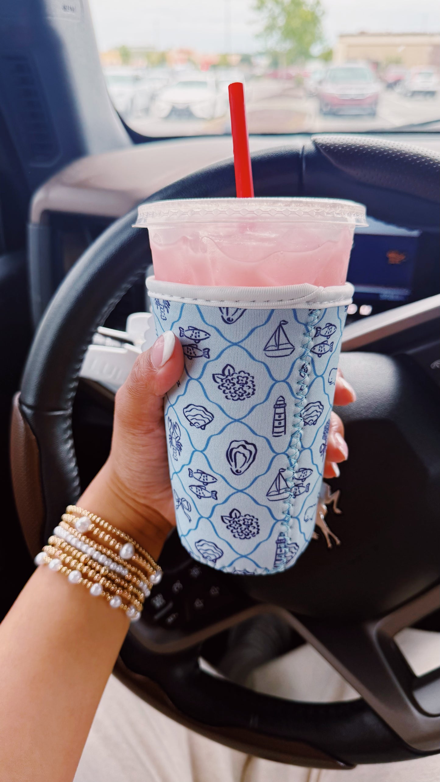 Blue Coastal Medium Coffee Coozie