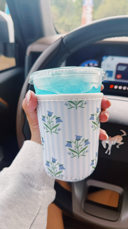 Blue Floral Small Coffee Coozie