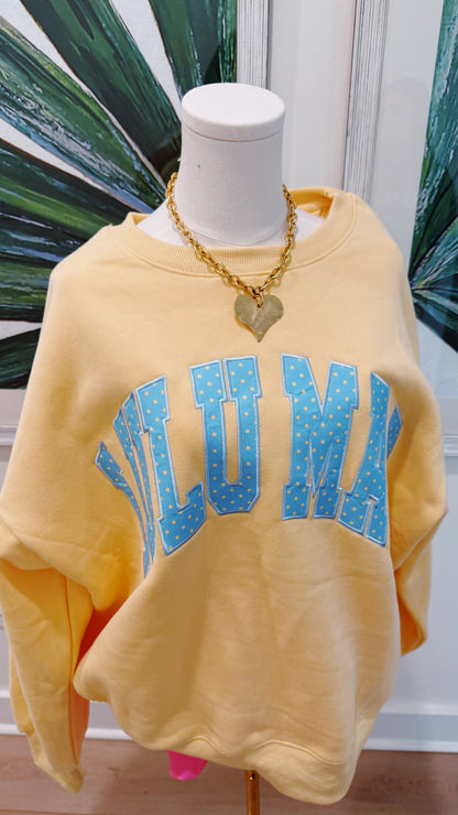 LuLu Mac Yellow & Blue Polka Sweatshirt