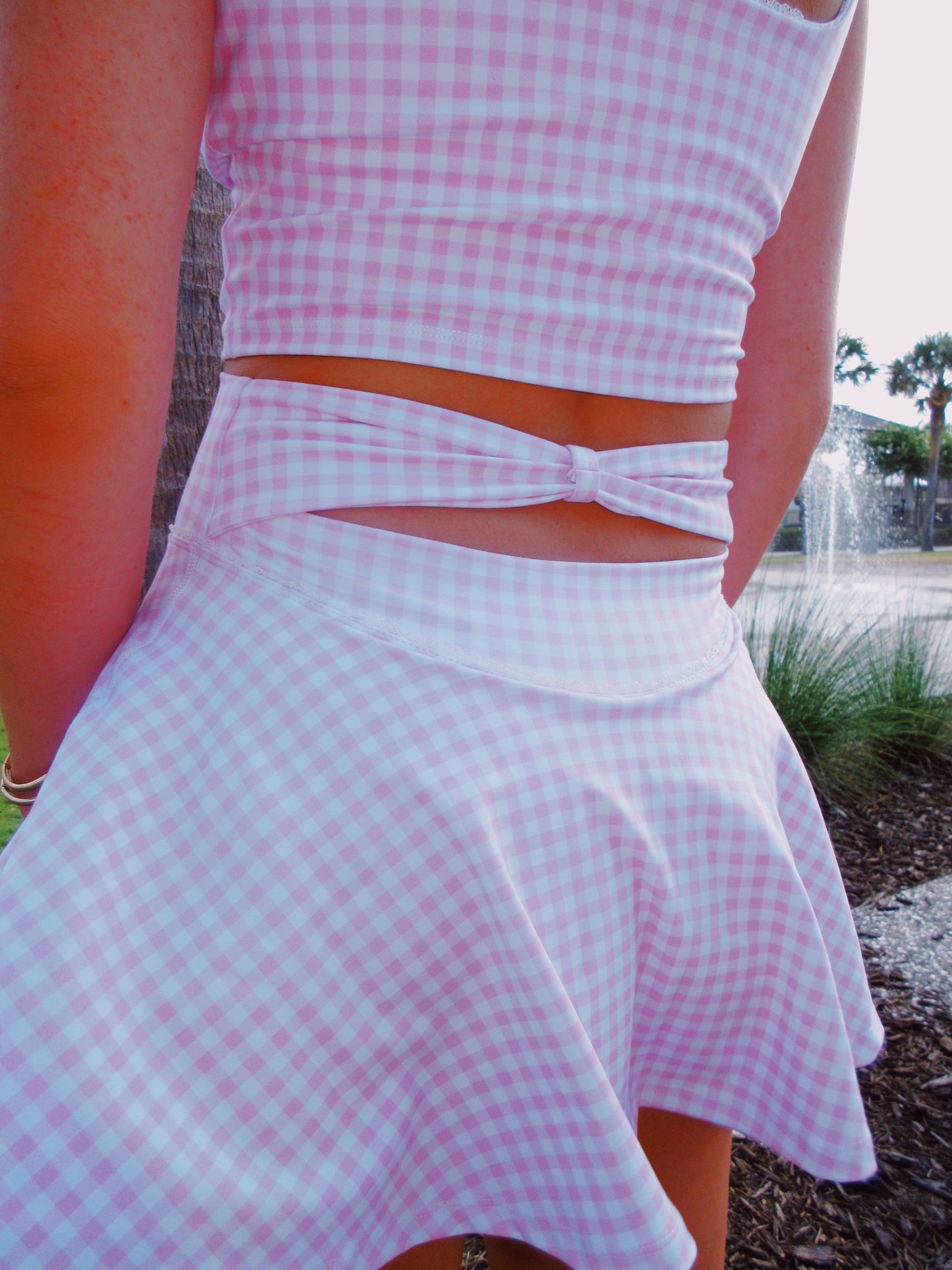 Pink Sands Gingham Skort