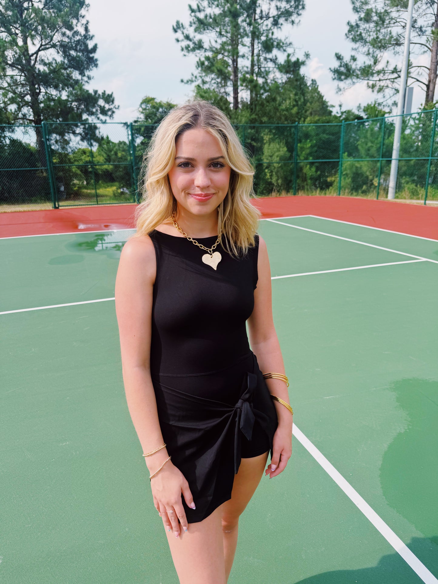 Black Wrap Tie Dress