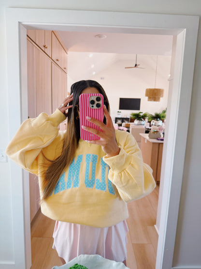 LuLu Mac Yellow & Blue Polka Sweatshirt