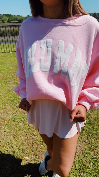 LuLu Mac Pink & White Sweatshirt